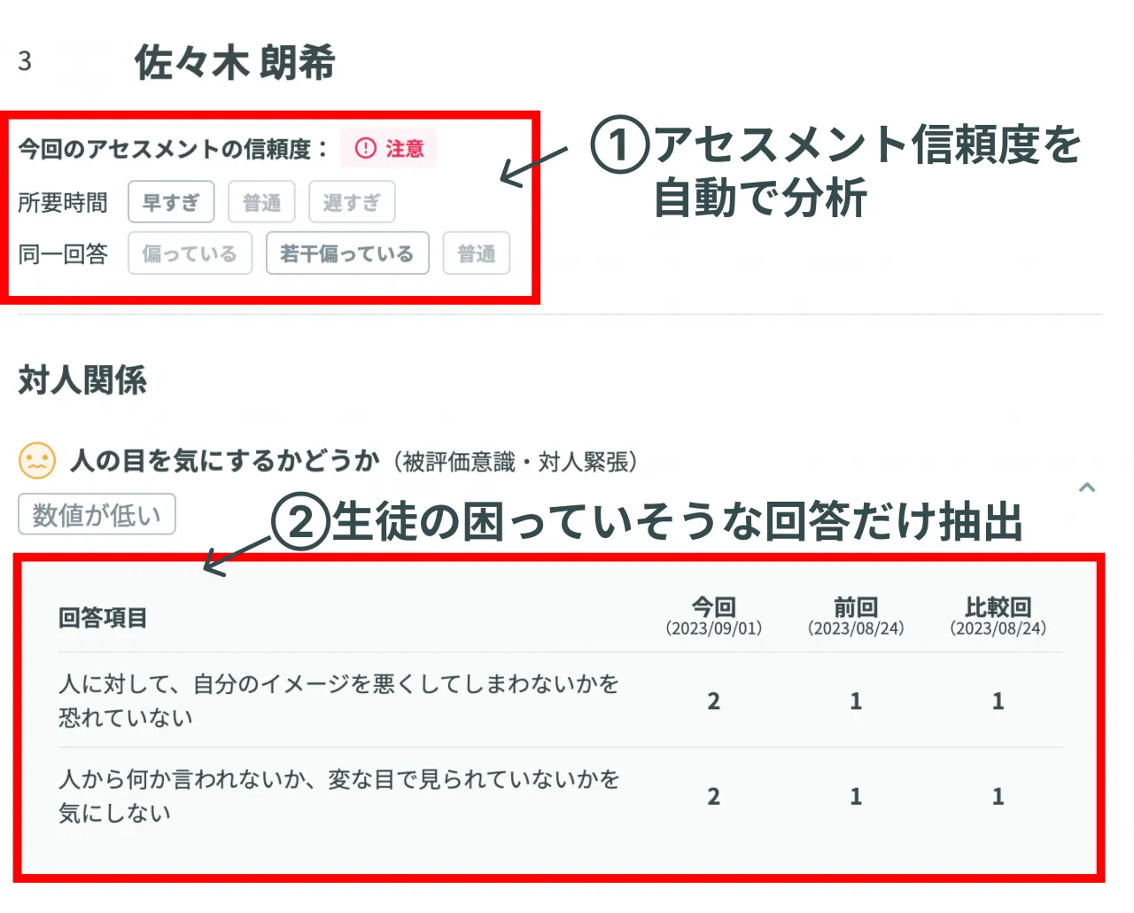 詳細を選択したときの表示
